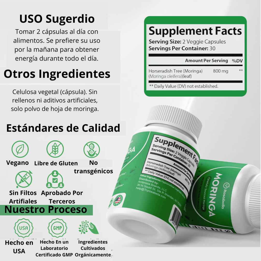 Moringa Rosabella - Equilibra tu cuerpo y reduce naturalmente el cortisol