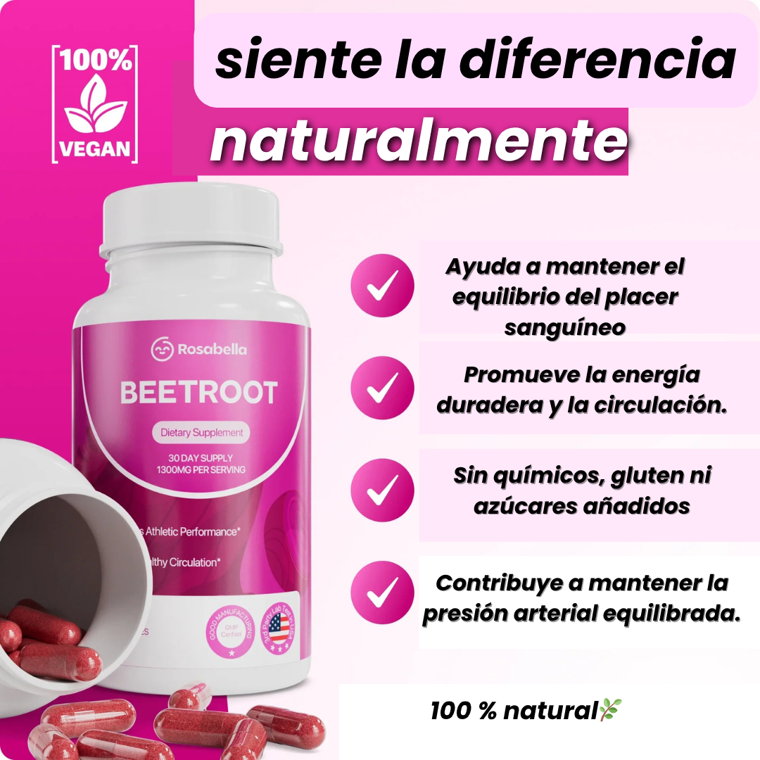 Beetroot Rosabella - Capsulas de remolacha lo que tu cuerpo necesita