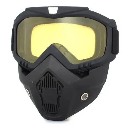 Máscara Facial para Motociclista con Gafas HD